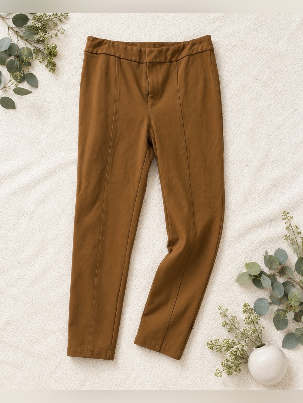 Anthropologie The Essential Pants | Camel Brown | Slim Ankle | Minimal Chic